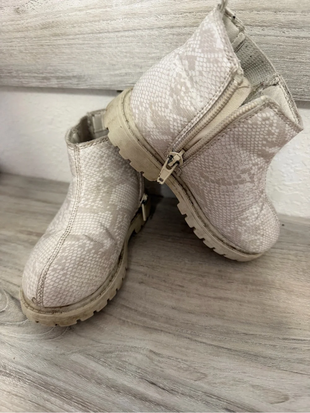 Carter's Cream Snake-Print Toddler Boots